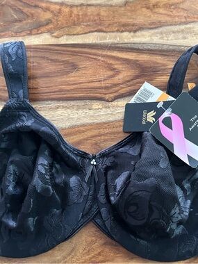 Wacoal Black Floral Lace Underwire Full-Coverage Bra 85567